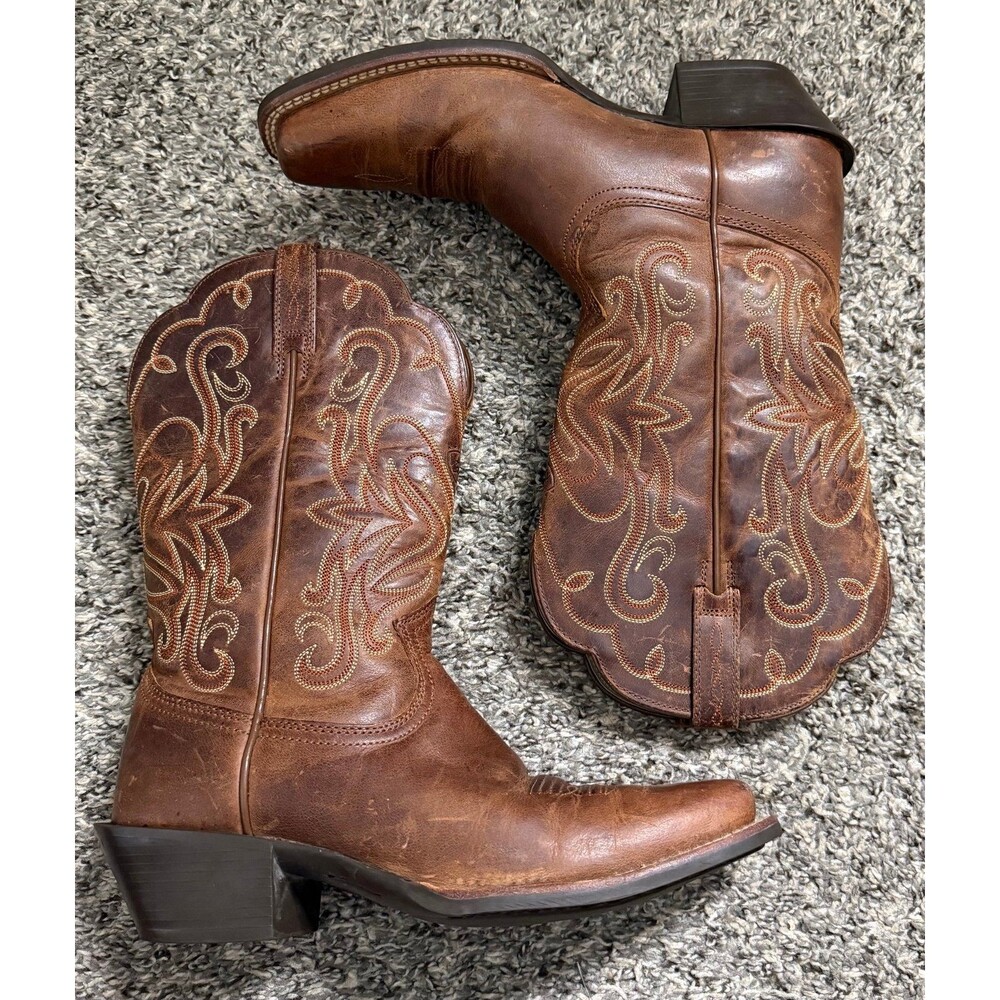 Ariat Boots Brown Cowgirl Size 7.5B - Picture 3 of 11